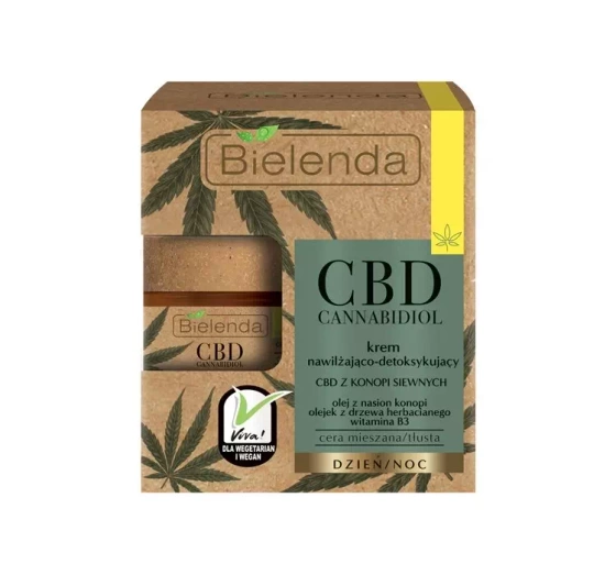 BIELENDA CBD CANNABIDIOL КРЕМ ЗВОЛОЖЕННЯ ТА ДЕТОКС КОМБІНОВАНА ТА ЖИРНА ШКІРА 50МЛ
