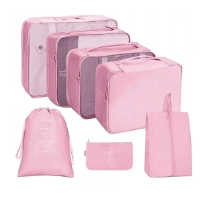 Ecarla Набор из 7 косметичек и органайзеров Розовый