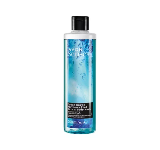 AVON SENSES OCEAN SURGE ГЕЛЬ ДЛЯ МИТТЯ ТІЛА І ВОЛОССЯ 2 IN 1 FOR MEN 250МЛ
