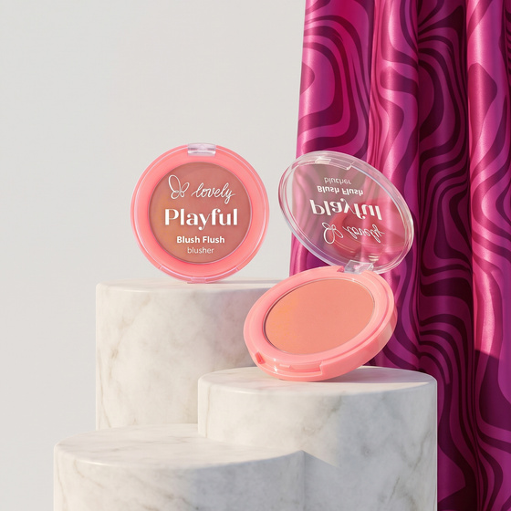 Lovely Playful Blush Flush кремово-пудровые румяна 02 Poppy 7 г