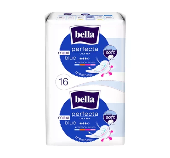 BELLA PERFECTA ULTRA MAXI BLUE ГИГИЕНИЧЕСКИЕ ПРОКЛАДКИ С КРЫЛЬЦАМИ 16 ШТУК