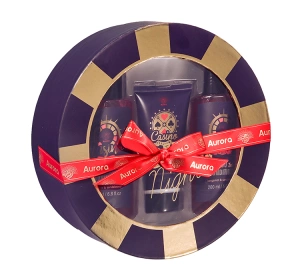 Aurora Casino Night Bergamot & Sandalwood подарочный набор гель для бритья 200 мл + шампунь с кондиционером 2в1 200 мл + бальзам после бритья 80 мл