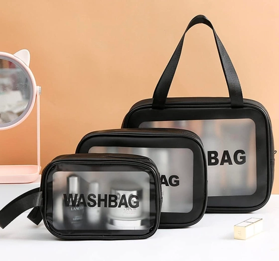 ECARLA WASHBAG НАБІР КОСМЕТИЧОК 3 ШТ ЧОРНИЙ