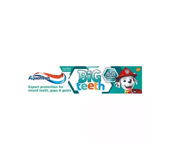 AQUAFRESH BIG TEETH PSI PATROL ЗУБНАЯ ПАСТА ДЛЯ ДЕТЕЙ 6-8 ЛЕТ 50МЛ