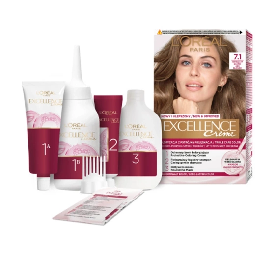 LOREAL EXCELLENCE CREME КРАСКА ДЛЯ ВОЛОС 7.1 ASH BLONDE