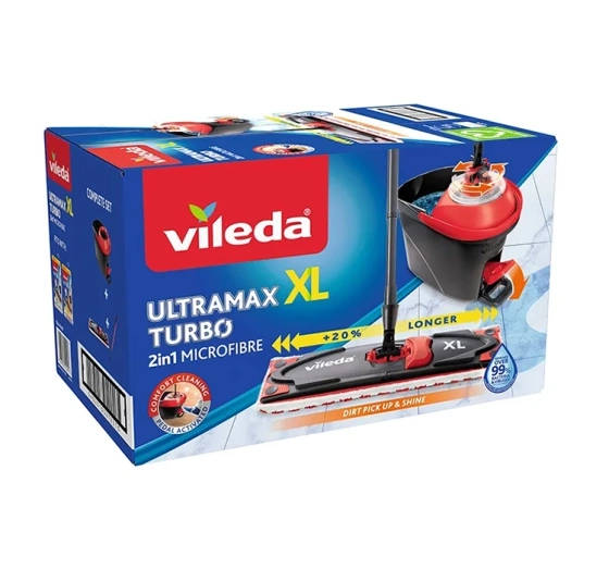 Vileda Ultramax Turbo XL 2in1 Microfibre набір обертового мопа з відром