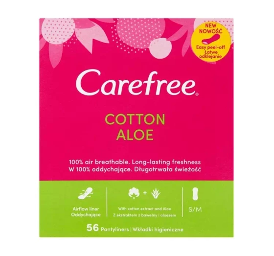 CAREFREE COTTON ALOE ГИГИЕНИЧЕСКИЕ ПРОКЛАДКИ 56 ШТУК