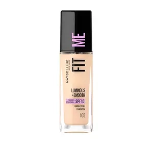 MAYBELLINE FIT ME LUMINOUS + SMOOTH ТОНАЛЬНИЙ ЗАСІБ 105 NATURAL IVORY 30МЛ