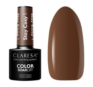 CLARESA SOAK OFF ГЕЛЬ-ЛАК STAY COSY 1 5МЛ