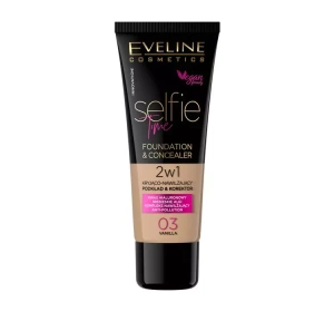 EVELINE SELFIE TIME УВЛАЖНЯЮЩЕЕ ТОНАЛЬНОЕ СРЕДСТВО И КОРРЕКТОР 03 VANILLA 30МЛ