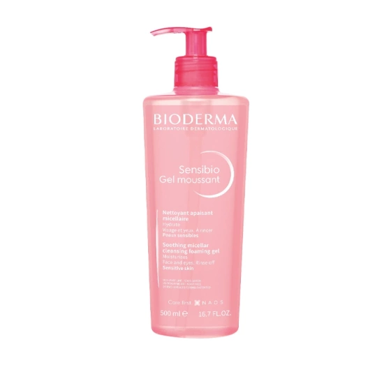 Bioderma Sensibio Gel заспокійливий міцелярний гель для очищення обличчя 500 мл