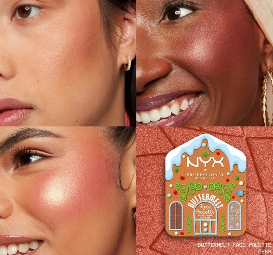 Натисніть на картинку, щоб її збільшити NYX Professional Makeup Buttermelt Face Palette Cocoa And Spice палітра для контурування обличчя Deep 2 x 5 г