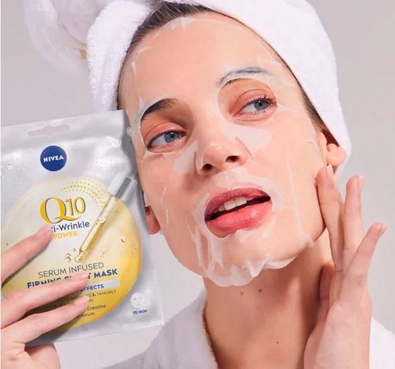 NIVEA Q10 POWER ТКАНЕВАЯ МАСКА С СЫВОРОТКОЙ ПРОТИВ МОРЩИН 1 ШТ