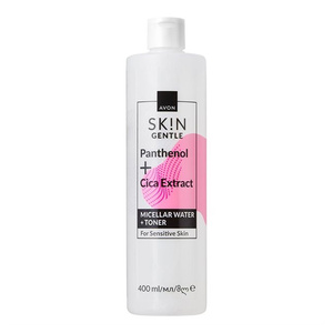 Avon Sk!n Gentle Panthenol + Cica Extract ніжний міцелярний засіб + тонік для обличчя 2 в 1 для чутливої шкіри 400 мл