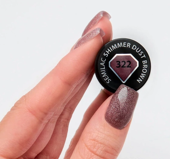 SEMILAC SHIMMER DUST ГЕЛЬ-ЛАК UV 322 SHIMMER DUST BROWN 7МЛ