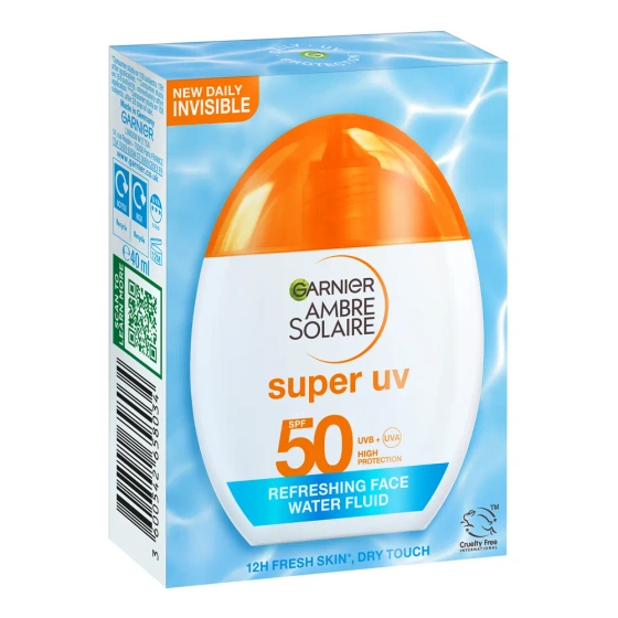 Garnier Ambre Solaire Super UV Refreshing Face Water Fluid SPF50 освежающий флюид для лица с высокой защитой 40 мл
