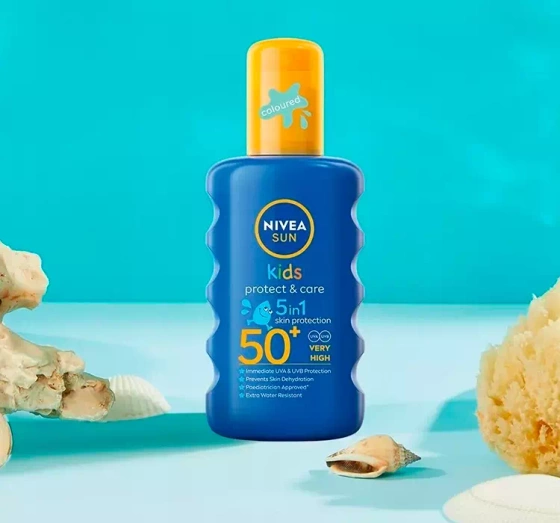 NIVEA SUN KIDS COLOURED PROTECT & CARE ЗАЩИТНЫЙ СПРЕЙ ДЛЯ ДЕТЕЙ SPF50+ 200МЛ