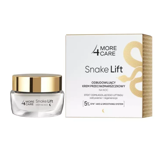MORE4CARE SNAKE LIFT ВІДНОВЛЮЮЧИЙ НІЧНИЙ КРЕМ ДЛЯ ОБЛИЧЧЯ ПРОТИ ЗМОРШОК 50 МЛ