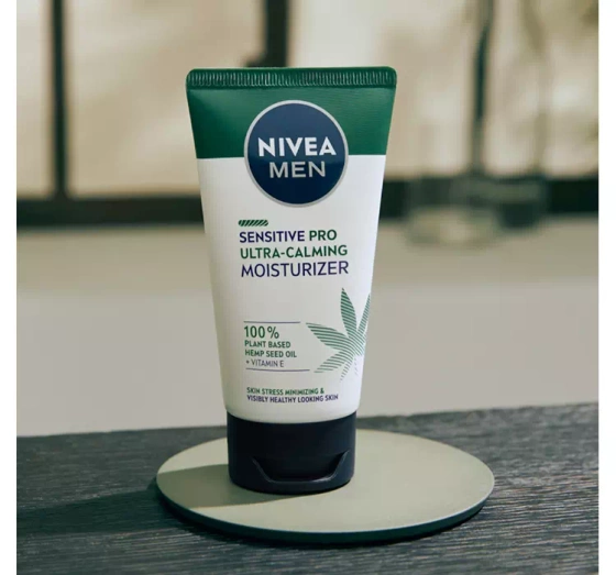 NIVEA MEN SENSITIVE PRO ЗВОЛОЖУВАЛЬНИЙ КРЕМ ДЛЯ ОБЛИЧЧЯ З НАСІННЯМ КОНОПЛІ 75МЛ