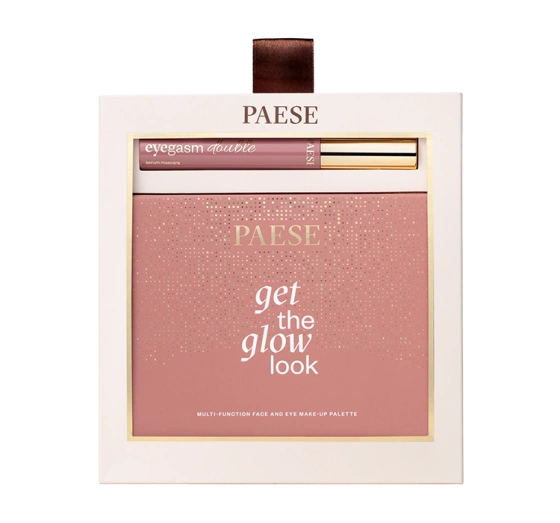 Paese Double Glow Look подарунковий набір для макіяжу: туш для вій 2-в-1 Eyegasm Double Serum Mascara 9 мл + палітра для обличчя та очей Get The Glow Look 16 г