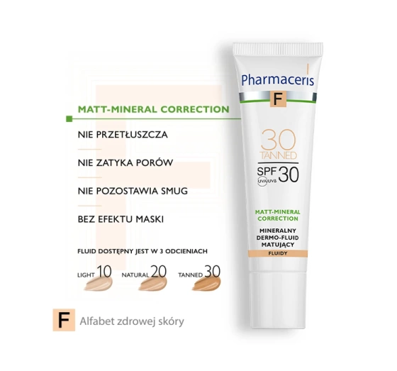 Pharmaceris F Matt Mineral Correction SPF30 мінеральний матуючий флюїд 30 tanned 30мл