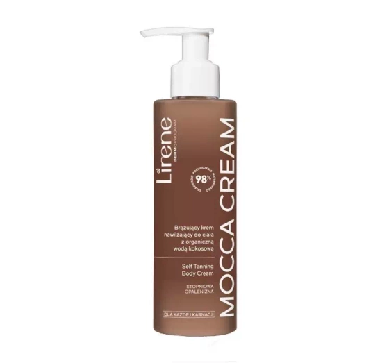 LIRENE MOCCA CREAM ЗВОЛОЖУЮЧИЙ БРОНЗУЮЧИЙ КРЕМ ДЛЯ ТІЛА З ОРГАНІЧНОЮ КОКОСОВОЮ ВОДОЮ 190МЛ