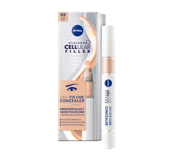 NIVEA CELLULAR HYALURON FILLER ТОНАЛЬНИЙ КРЕМ ПІД ОЧІ 3В1 03 DARK 4МЛ
