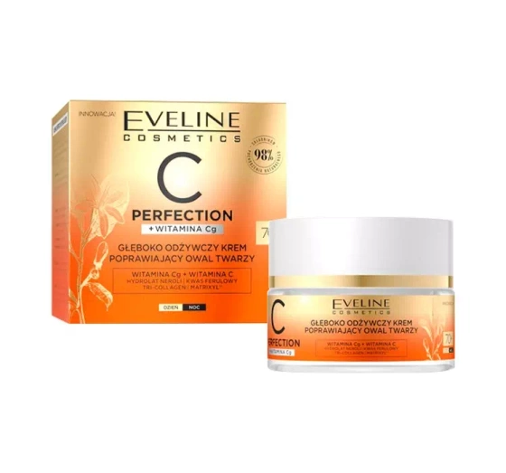 EVELINE C-PERFECTION ГЛУБОКО ПИТАТЕЛЬНЫЙ КРЕМ ДЛЯ УЛУЧШЕНИЯ ОВАЛА ЛИЦА 70+ 50 МЛ 