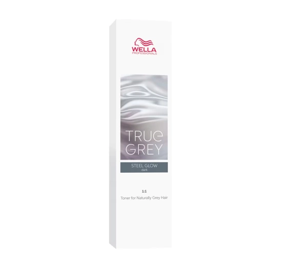 Нажмите на картинку, чтобы ее увеличить WELLA PROFESSIONALS TRUE GREY КРАСКА ДЛЯ ТОНИРОВАНИЯ СЕДЫХ ВОЛОС STEEL GLOW DARK 60МЛ