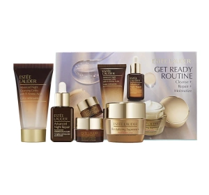 Estée Lauder Get Ready Routine Skincare Set Cleanse + Repair + Moisturize набір косметики засіб для зняття макіяжу 30 мл + сироватка 15 мл + крем під очі 5 мл + крем 7 мл