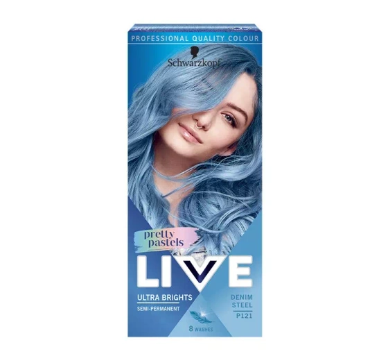 SCHWARZKOPF LIVE ULTRA BRIGHTS PRETTY PASTELS КРАСКА ДЛЯ ВОЛОС СРЕДНЕЙ УСТОЙЧИВОСТИ P121 DENIM STEEL