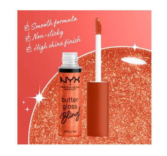 NYX PROFESSIONAL MAKEUP BUTTER GLOSS BLING БЛЕСК ДЛЯ ГУБ 06 SHIMMER DOWN 8МЛ