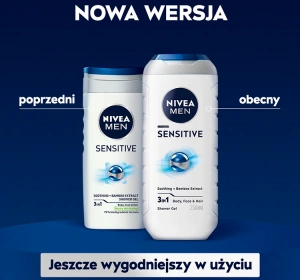 NIVEA MEN SENSITIVE ДЕЛИКАТНЫЙ ГЕЛЬ ДЛЯ ДУША ДЛЯ МУЖЧИН ДЛЯ ТЕЛА, ЛИЦА И ВОЛОС 250МЛ