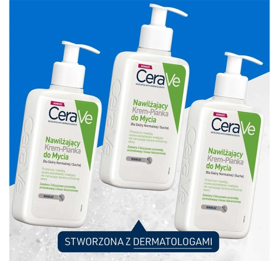 Натисніть на картинку, щоб її збільшити CERAVE ЗВОЛОЖУВАЛЬНИЙ КРЕМ-ПІНКА ДЛЯ МИТТЯ СУХОЇ І НОРМАЛЬНОЇ ШКІРИ 473МЛ