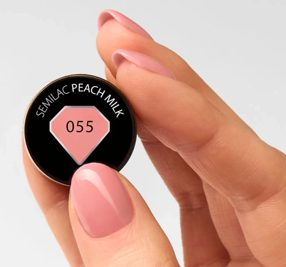Натисніть на картинку, щоб її збільшити SEMILAC ГІБРИДНИЙ ЛАК УФ HYBRID PEACH MILK 055