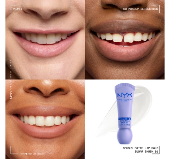 Нажмите на картинку, чтобы ее увеличить NYX Professional Makeup Smushy матовый бальзам для губ 01 Sugar Smush 8 мл