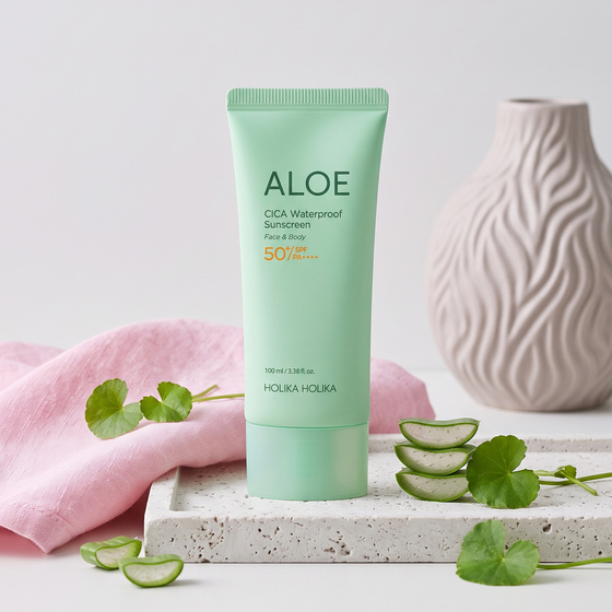 HOLIKA HOLIKA ALOE SOOTHING ESSENCE ЗАХИСНИЙ ГЕЛЬ ДЛЯ ОБЛИЧЧЯ І ТІЛА SFP50+ 100МЛ