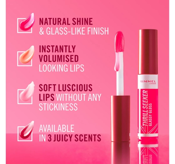 Rimmel Thrill Seeker блиск для губ з аплікатором 350 Pink to The Berry 10мл