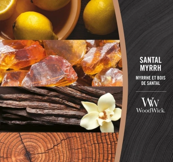 Woodwick Small Jar Candle ароматическая свеча Santal Myrrh 85 г