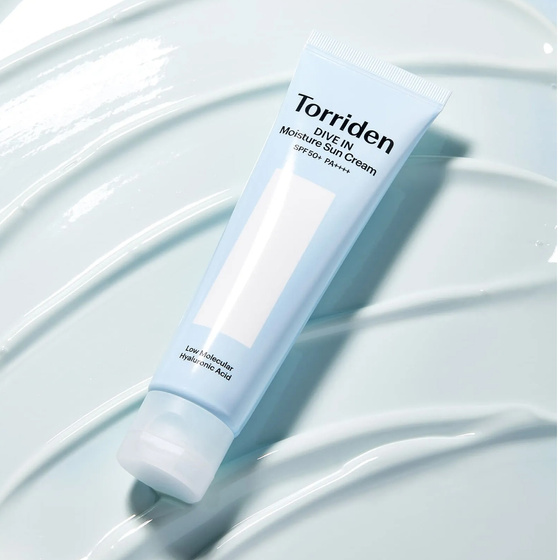Torriden Dive In Watery Moisture Sun Cream + Panthenol успокаивающий крем для лица с солнцезащитным фильтром SPF50+ PA++++ 60 мл