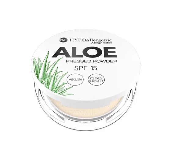 BELL HYPOALLERGENIC ALOE PRESSED POWDER SPF 15 ПРЕССОВАНАЯ ПУДРА ДЛЯ ЛИЦА 02 VANILLA 5Г