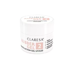 CLARESA RUBBER ГЕЛЬ ДЛЯ НАРАЩИВАНИЯ НОГТЕЙ UV/LED 2 12Г