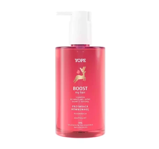 YOPE BOUNCE MY HAIR BOOST РЕГЕНЕРУЮЧИЙ ШАМПУНЬ ДЛЯ ЧУТЛИВОЇ ШКІРИ ГОЛОВИ З ТАПІОКОЮ 300МЛ