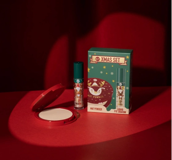Bell XMAS Set 2 набір тіні для повік 01 Dasher 4.8 г + матуюча пудра 01 Let it Snow 9.5 г