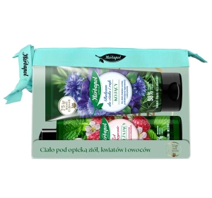 Herbapol набір: зволожувальний гель для душу 400 мл + заспокійливий бальзам для тіла 200 мл + косметичка