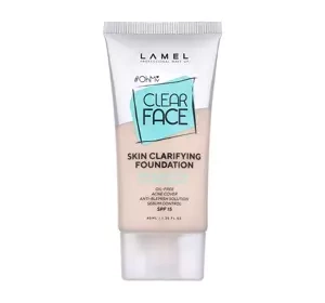 LAMEL CLEAR FACE FOUNDATION МАТУЮЧИЙ ТОНАЛЬНИЙ ЗАСІБ SPF15 401 SOFT BEIGE 40МЛ