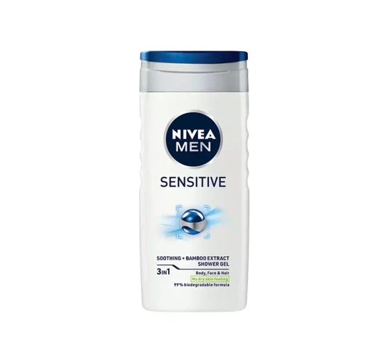NIVEA MEN SENSITIVE ДЕЛІКАТНИЙ ГЕЛЬ ДЛЯ ДУШУ ДЛЯ ЧОЛОВІКІВ ДЛЯ ТІЛА, ОБЛИЧЧЯ І ВОЛОССЯ 250МЛ