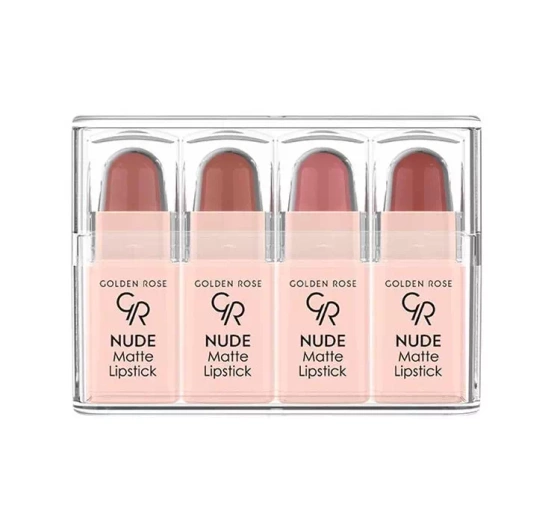 GOLDEN ROSE НАБОР 4 МАТОВЫХ МИНИ-ПОМАД NUDE LOOK MIX 4Г