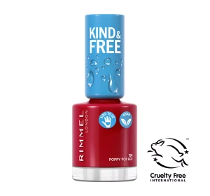 RIMMEL KIND & FREE ВЕГАНСЬКИЙ ЛАК ДЛЯ НІГТІВ 156 POPPY POP RED 8МЛ