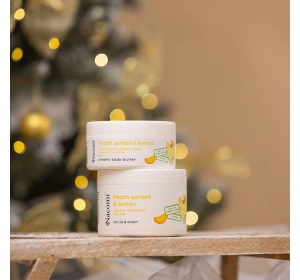NACOMI PEACH SORBET & LEMON ПОДАРОЧНЫЙ НАБОР МАСЛО ДЛЯ ТЕЛА + ПИЛИНГ ДЛЯ ТЕЛА